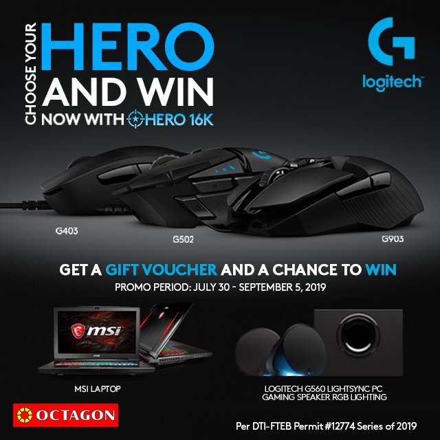 Octagon Computer Superstore on Twitter: "Want the best Gaming Mouse From Logitech G's Choose Your Hero Promo! Choose any of our HEROES today G403/G403 Hero G502/ G502 Hero G603