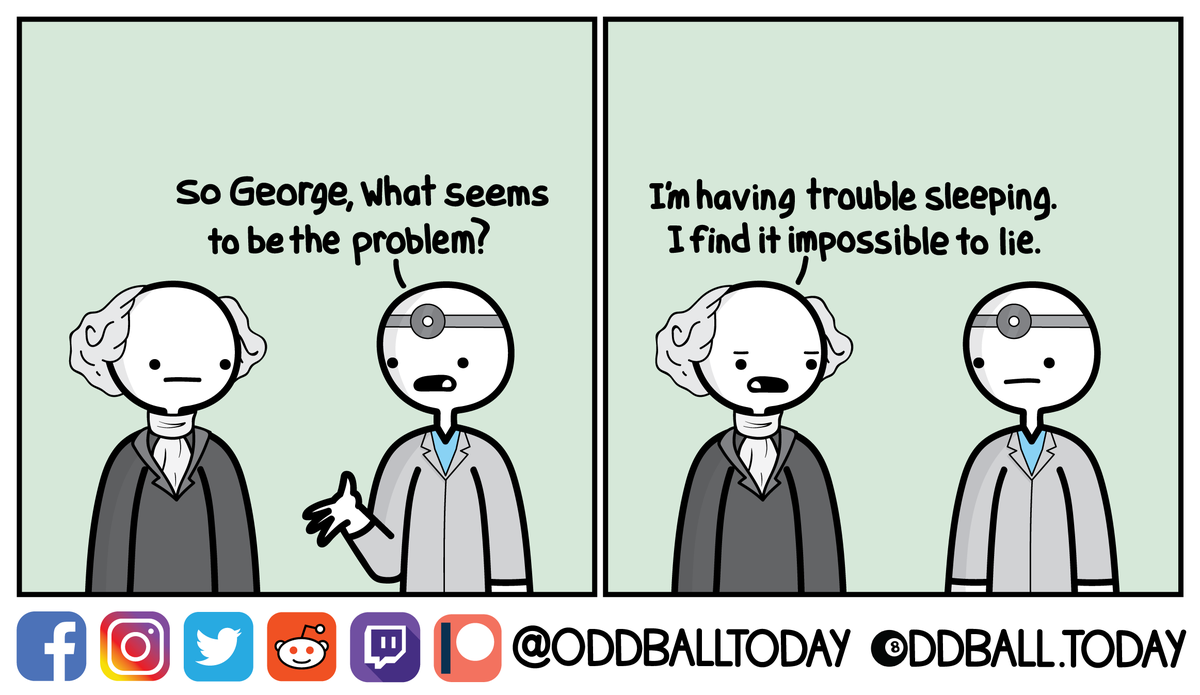 oddballtoday's tweet photo. Comic #403 - President Problem

https://t.co/PXz719tJf7
.
.
.
.
.
.
.
#comic #comics #webcomic #webcomics #cartoon #art #humor #funny #lol #lols #lmao #george #georgewashington #president #firstpresident #doctor #doctors #sleep #sleeping #sleeptrouble #insomniac #sleepy #napping https://t.co/MBrRdcUjD4