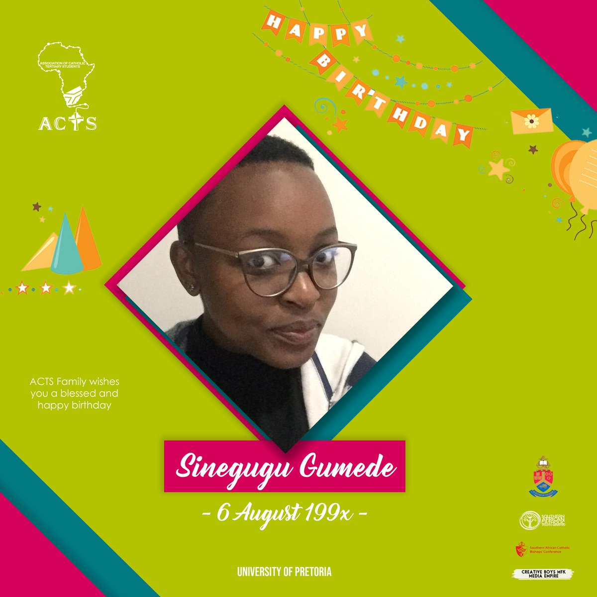 ACTSGauteng's tweet photo. Happy birthday Sinegugu, enjoy your day which will be filled with joy and blessings from God, from ACTS Gauteng and the ACTS Family!
#ACTS #ACTSGauteng #ACTSUP #Birthday #Cake #SACBC_YOUTH #CATHOLICSONCAMPUS https://t.co/yfYcUi7Pwf