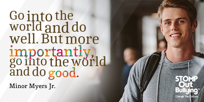 STOMPOutBullyng's tweet photo. We have a choice in how we live our life - let's choose to do good! #dogood #ChangeTheCulture #STOMPOutBullying https://t.co/UCwykBIS5C
