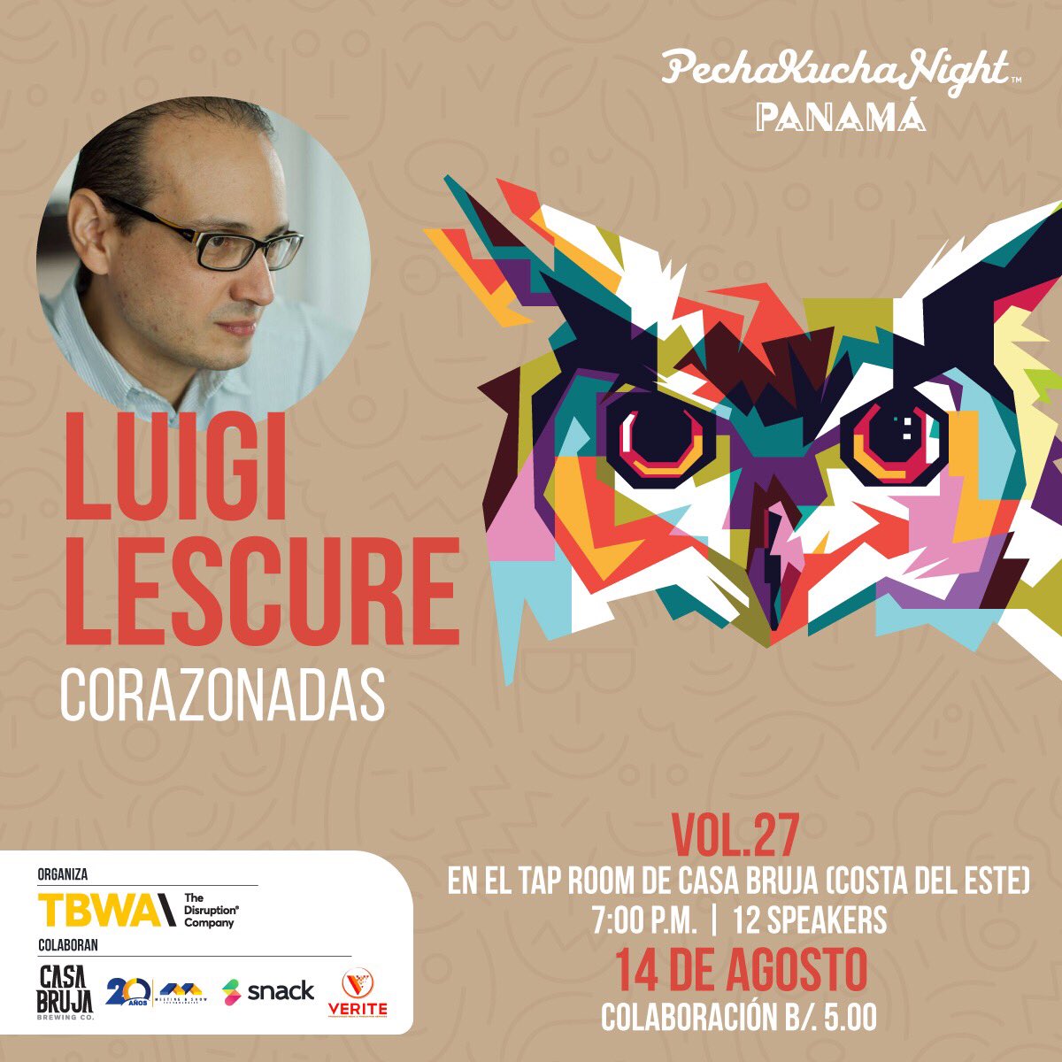 pechakucha_pty's tweet photo. ¿Qué son la corazonadas y cómo funcionan?heart¿Cuál es el rol del corazón en el proceso de toma de decisiones?🤔 Acompaña a Luigi Lescure este 14 de agosto en #PKN2019 beers https://t.co/ag3Rvu9li6