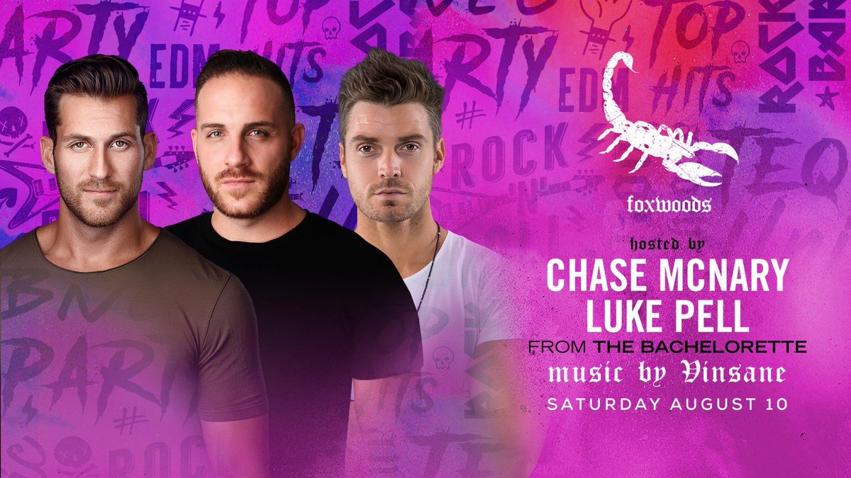 atlargebookings's tweet photo. #thisweekend @skamartist @VINNYVINSANE, @lukepell & @cbmcnary from @BacheloretteABC @Scorpionboston #boston 8/9 & @scorpionbar #Foxwoods 8/10! #bachelornation #thebachelorette #BachelorInParadise #musicbyvinsane #djset #vinsane #skamlife https://t.co/54sn45VpQj