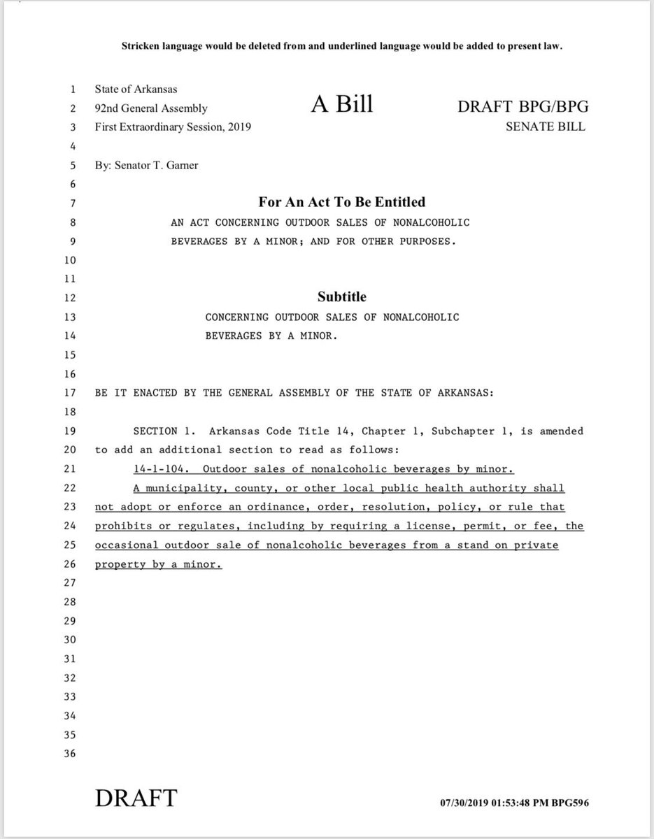 How many of you or your kids had a lemonade stand? Did you know that is illegal in Arkansas? We need to change that. “Lemonade Stand laws” teach kids about running a business and real work. Plus, they are just delicious. Its time to #freethe🍋 in AR. <a href="/CountryTime/">CountryTime</a> #arpx #arleg