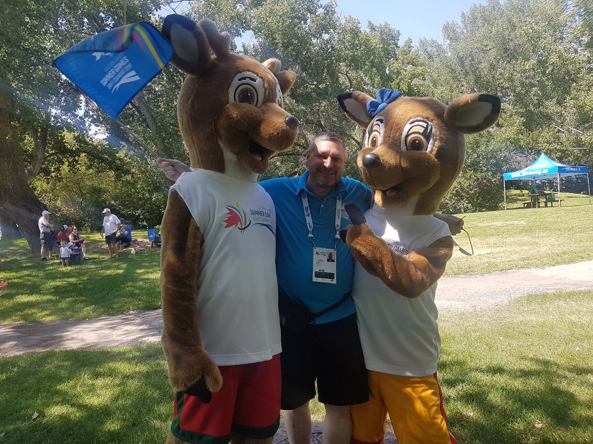 tooaquarius's tweet photo. Third leg of the torch relay had me at #sasklanding escorting the @2019WCSG mascots around. We met friends along the way! #itsgotime #sharethespirit https://t.co/4q7OFQLEXx