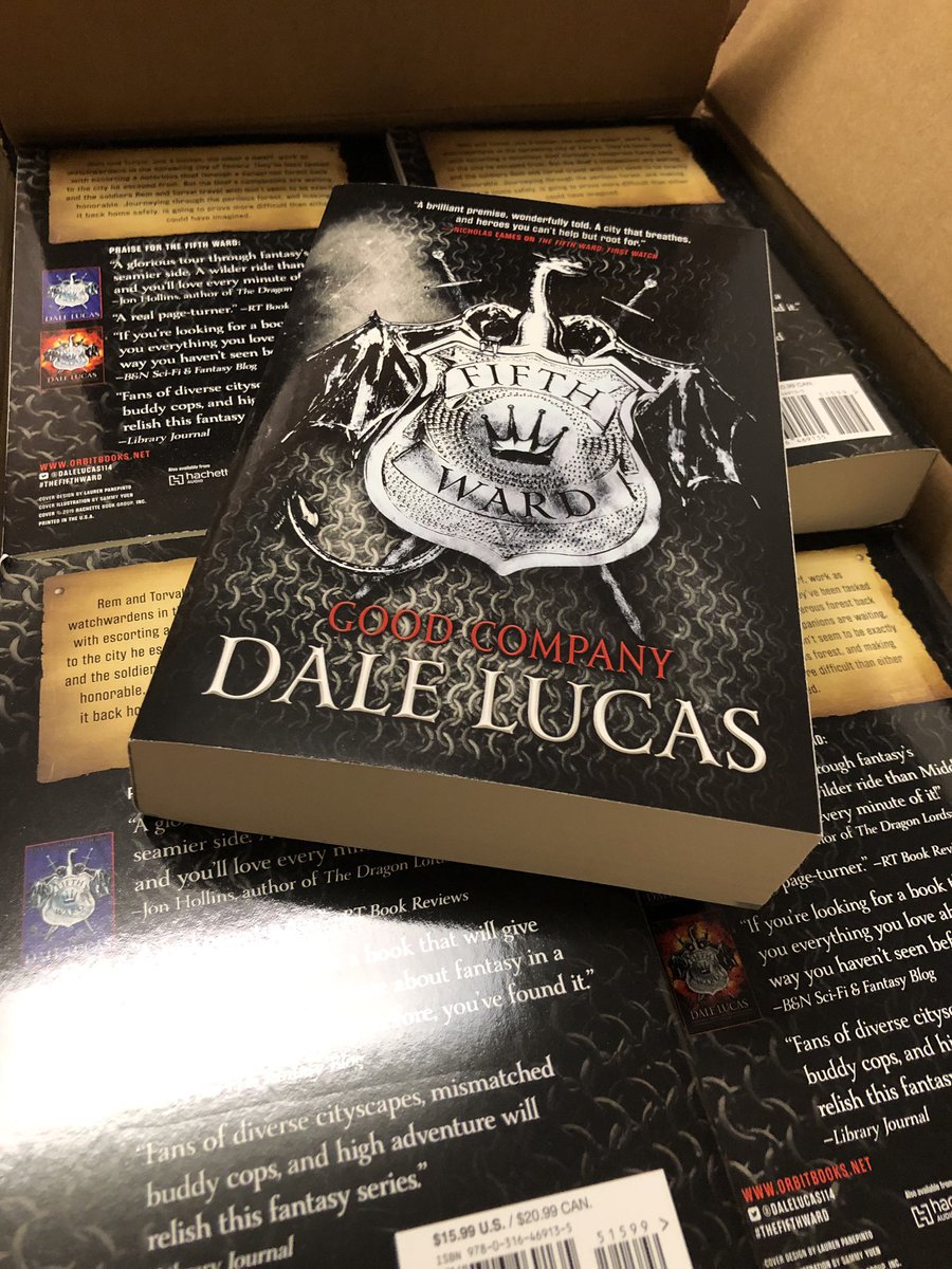 DaleLucas114's tweet photo. I love getting new books in the mail! #TheFifthWard #GoodCompany @orbitbooks https://t.co/OTkn0m4Nf3