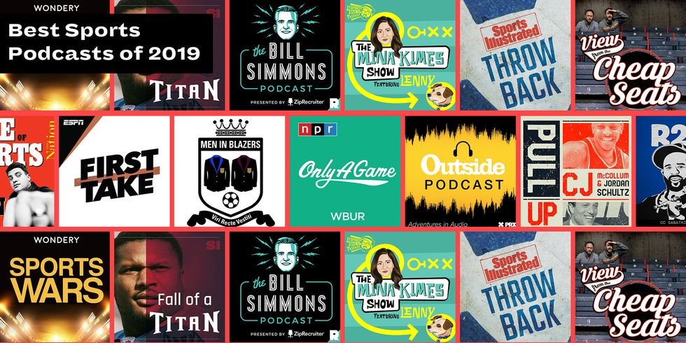 15 best sports pods of 2019 via <a href="/esquire/">Esquire</a>
-<a href="/BillSimmons/">Bill Simmons</a> Pod 
-<a href="/minakimes/">Mina Kimes</a> Show 
-<a href="/MenInBlazers/">Men in Blazers</a> 
-SI's 'Fall of a Titan' &amp; 'Throwback'
-Against The Rules
-<a href="/FirstTake/">First Take</a> 
-<a href="/PullUpPod/">Pull Up Podcast ⚜️</a> 
-<a href="/EdgeofSports/">Dave Zirin</a> 
-View From the Cheap Seats 
-Only A Game 
-<a href="/R2C2/">R2C2</a> 
-Sports Wars 
-<a href="/30for30/">30 for 30</a> 
-Outside Pod