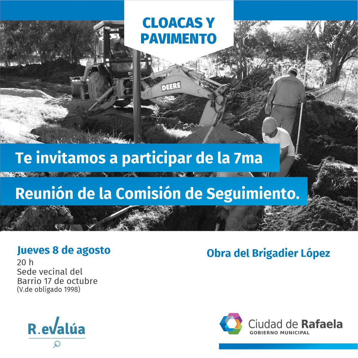 rafaelaevalua's tweet photo. Monitoreo participativo de la obra pública.  Invitamos a todos los vecinos del Barrio Brigadier López a participar en la reunión mensual de la Comisión de Moniteoreo.
#participación y #transparencia para la gestión municipal.
@MuniRafaela @castellanoluis @AmaliaGalantti https://t.co/Itya7rtaXc