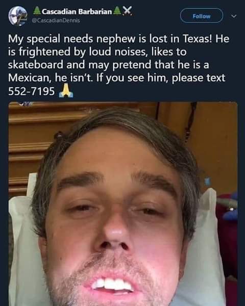 barham_william's tweet photo. @BetoORourke https://t.co/qe4sWSGa7W