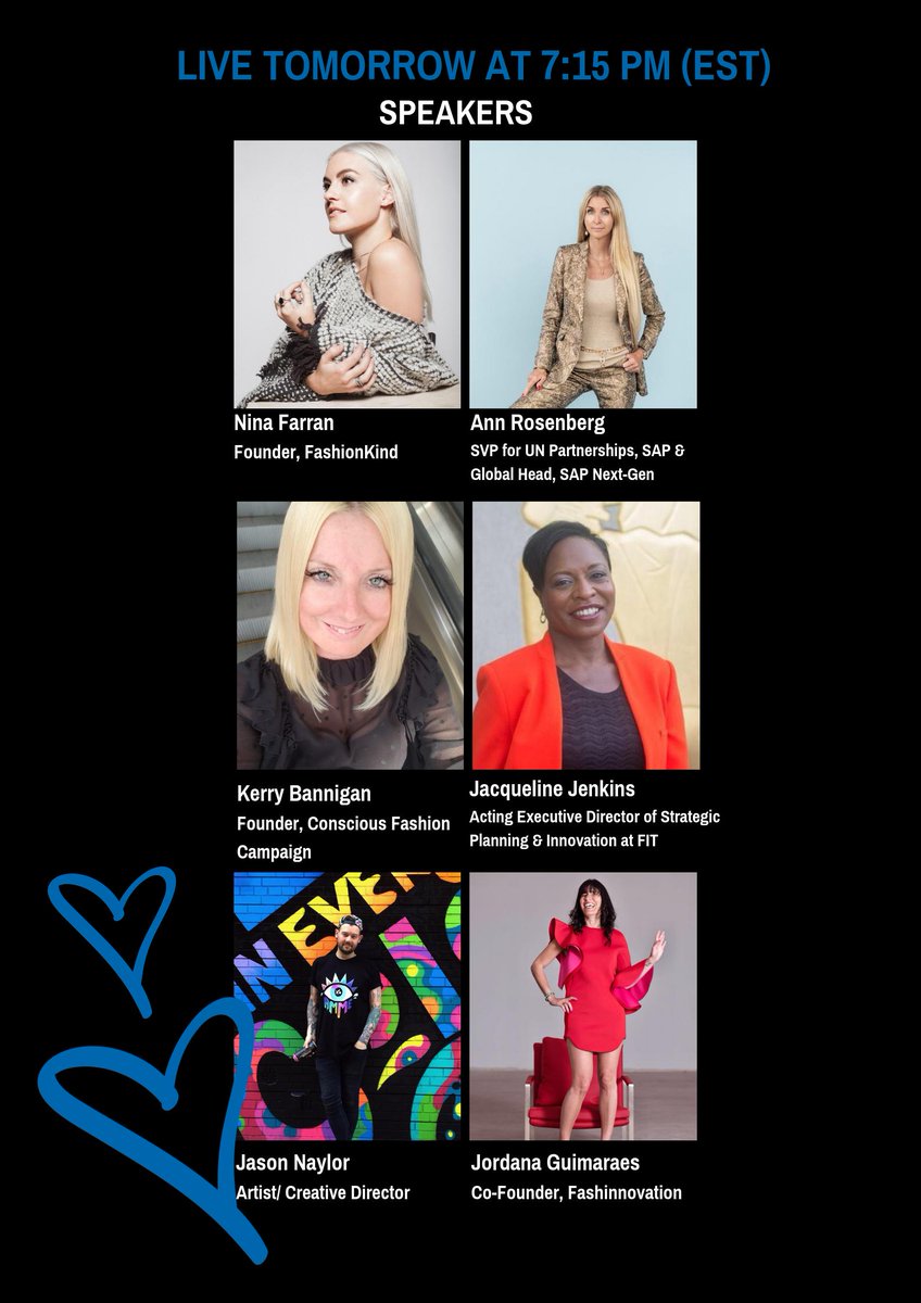 Our FASHION Is to Love will be on "LIVE" tomorrow at 7:15 pm EST on our Instagram account! Don´t miss out these amazing speakers: @ann.rosenberg <a href="/ninafarran/">Nina Farran</a> @kerrybannigan <a href="/jasonnaylor/">Jason Naylor</a> @aclbyjojo &amp; Jacqueline Jenkins #FashionIsToLove #fashinnovators #fashinnovationnyc