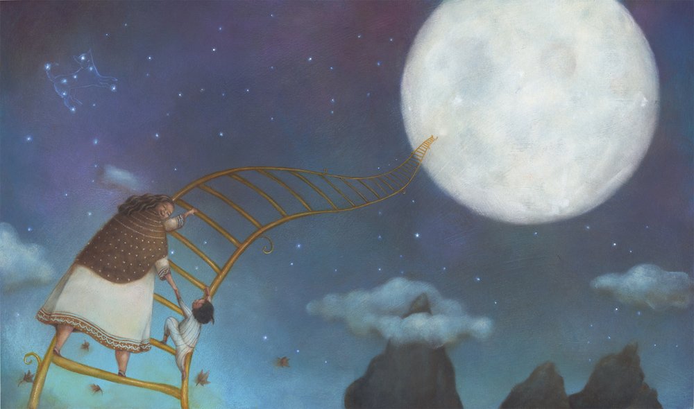 As I work on an article about this  I want to add books by  @yuyimorales, specifically LITTLE NIGHT/NOCHECITA and LADDER TO THE MOON (written by Maya Soetoro-Ng.) The way that Yuyi creates maternal figures who are literally the world AND fat and beautiful is beyond compare.