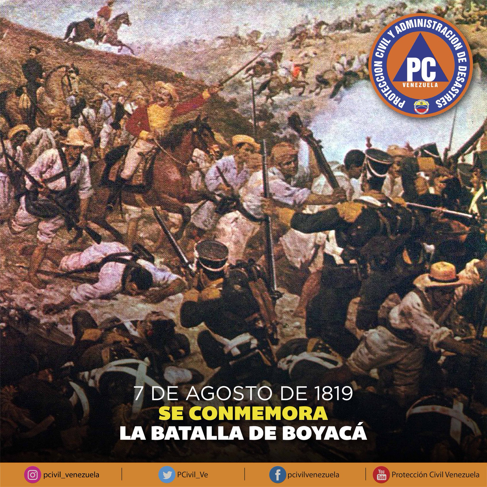 Proteccion Civil A Twitter Efemeride La Batalla De Boyaca Fue La Confrontacion Belica De La Guerra De Independencia De Colombia Que Garantizo El Exito De La Campana Libertadora De Nueva Granada