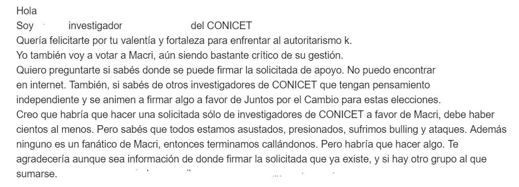 Voy a ir subiendo algunos mails que me están llegando. Van sin nombres x protección. Para que algunos como Zloto, Gentil y otros vean q el miedo existe, x mas q lo quieran tapar