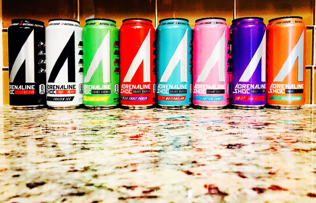 EnergyDrinkJosh's tweet photo. New #AdrenalineShoc #EnergyDrink available in #ShocWave, #FrozenIce, #SourCandy, #FruitPunch, #Watermelon, #CottonCandy, #AcaiBerry, and #PeachMango; thanks @edjunkiecom. #SmartEnergy #AdrenalineShock #Energy #Drink #ShockWave #Adrenaline #Shoc https://t.co/0cgVJei4eD