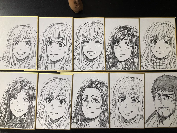 『2巻』の時のミニ色紙プレゼント企画のミニ色紙…3巻発売日に夜通しかけて描きあげました…！今週末の打ち合わせで担当に渡すので来週にはお手元に届くのではないかと…！
3巻でもやろうかなと考えているので概要は少々お待ちを…！ 
