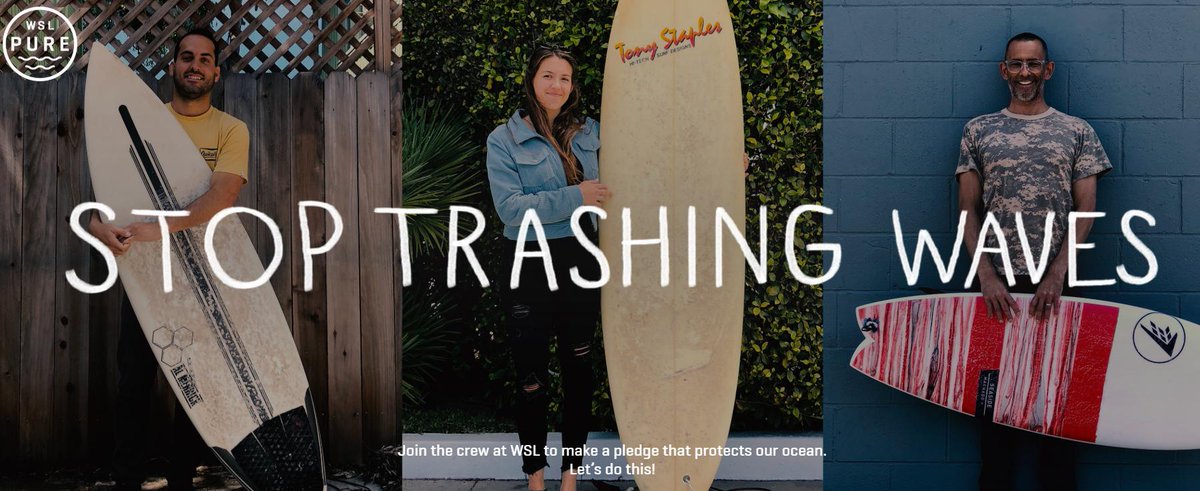 sportsalliance's tweet photo. First up is @wsl! They created the #StopTrashingWaves campaign &amp; committed to going carbon neutral along with eliminated single use plastics at all of their events! Check out more on their website! #wslPURE #MemberMonday
https://t.co/qxAilzow3T https://t.co/kyQJ6hvZZF