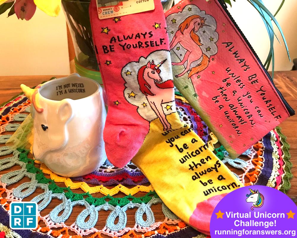 DTRFoundation's tweet image. If you can’t join #desmoid #unicorns at *YEAR 10* of @RunforAnswers this Sept, take the RFA VIRTUAL UNICORN CHALLENGE!* ✨🦄✨

The top 3 RFA Virtual Fundraisers in August will each receive a UNICORN PRIZE PACKAGE! Register as a virtual fundraiser at runningforanswers.org.