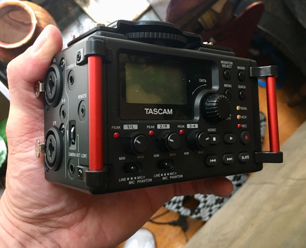 DeathByJetlag's tweet photo. @EverywhereTrip @SpudHilton @rodemics @BHPhotoVideo Yeah! Looks great. My reason for xlr makes school is I already hAd them from jazz band. I use a fairly serious mixer for gigs in town, but I used this to record Pam Mandel. Worked well, but I haven’t edited yet. Runs on AAs. https://t.co/f6AZF4OVDi