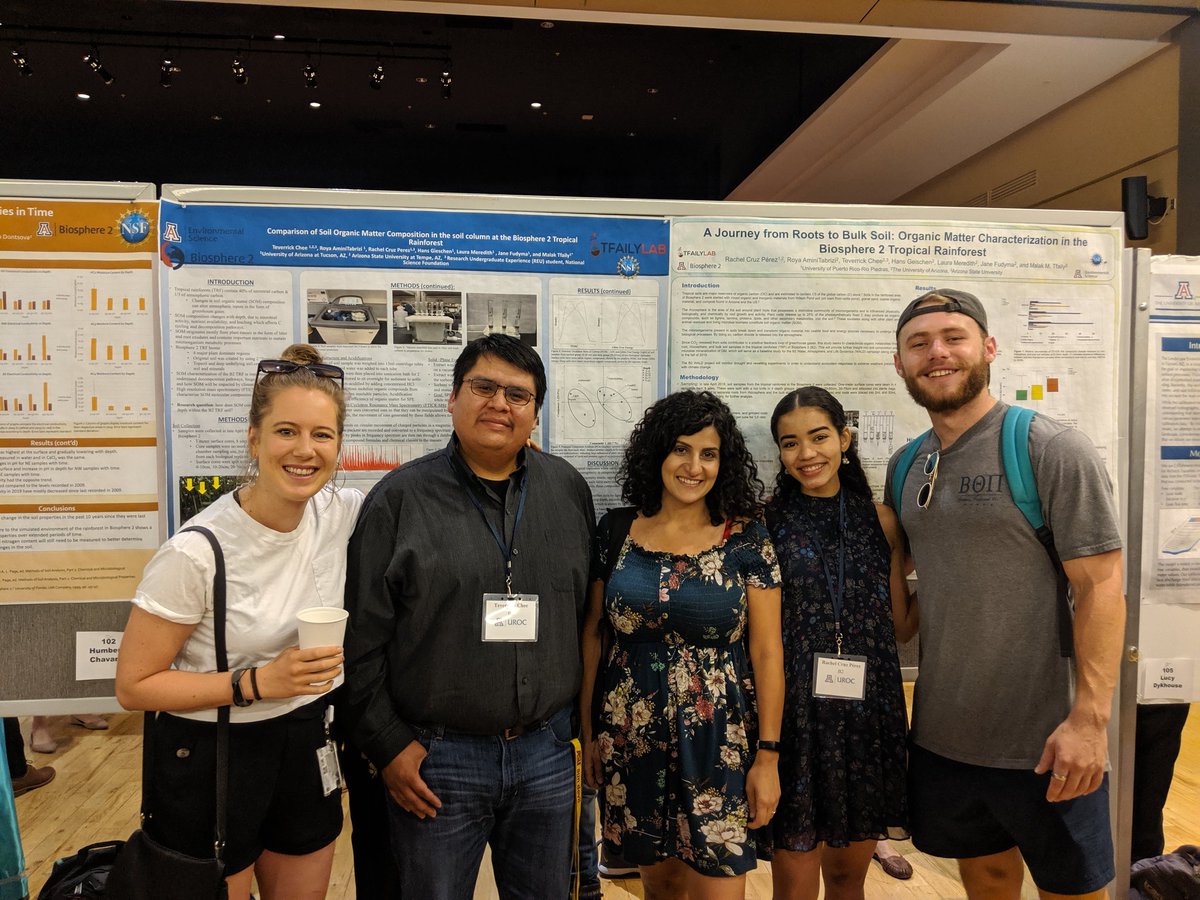 Congrats Rick and Rachel for their excellent research presentations on soil organic matter characterization of the B2TRF soils. It was great to see all of the high quality research happening at U of A at the UROC poster session. We are proud of you all! #B2WALD @UAresearch