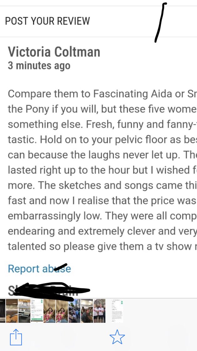 It’s audience response like this that make it all worthwhile. Thank you Victoria whoever / wherever you are, The Fannys love you!!! #edfringe #reviews #Fannytasticals