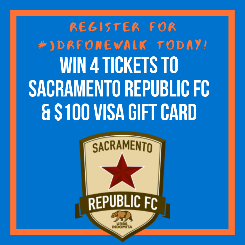 All registered walkers will be entered to win <a href="/SacRepublicFC/">Sacramento Republic FC</a> Prize Pack! Register at walk.jdrf.org/sacramento by August 9 and be a part of this years #JDRFOneWalk Sunday October 6.