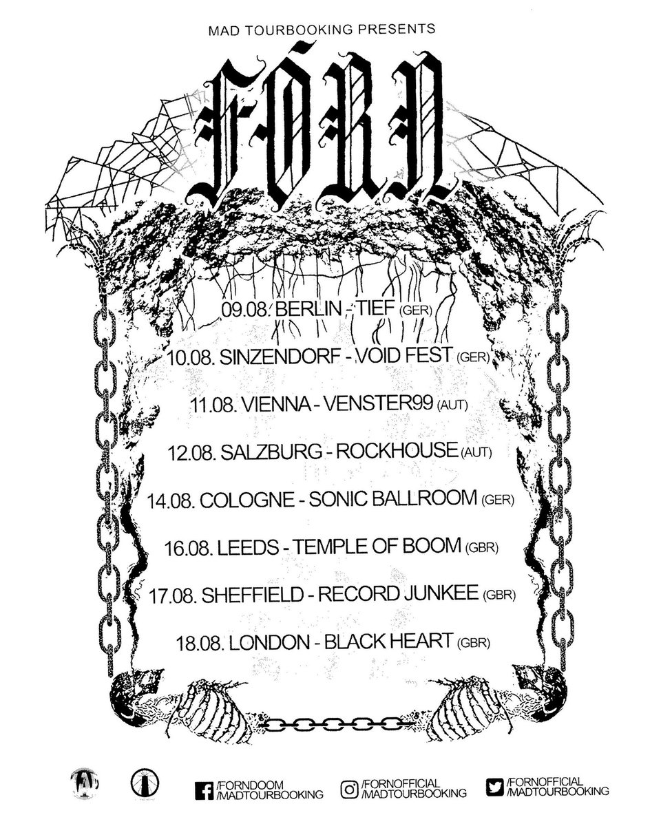 EU/UK 2019 tour kicks off this FRIDAY in BERLIN:

#FÓRN #europeandesolationtour