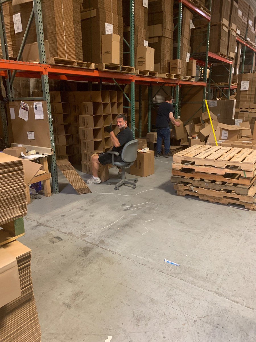 WTSO's tweet photo. Are you almost ready for Cheapskate Marathon? Our warehouse team is prepping our warehouse to fill these boxes with orders. You have 12 hours left — start setting your alarms! #CheapskateMarathon #MarathonDay #Marathon2019 #WTSO #WTSOMarathon #wine #sale https://t.co/mFE4x4Xsiv