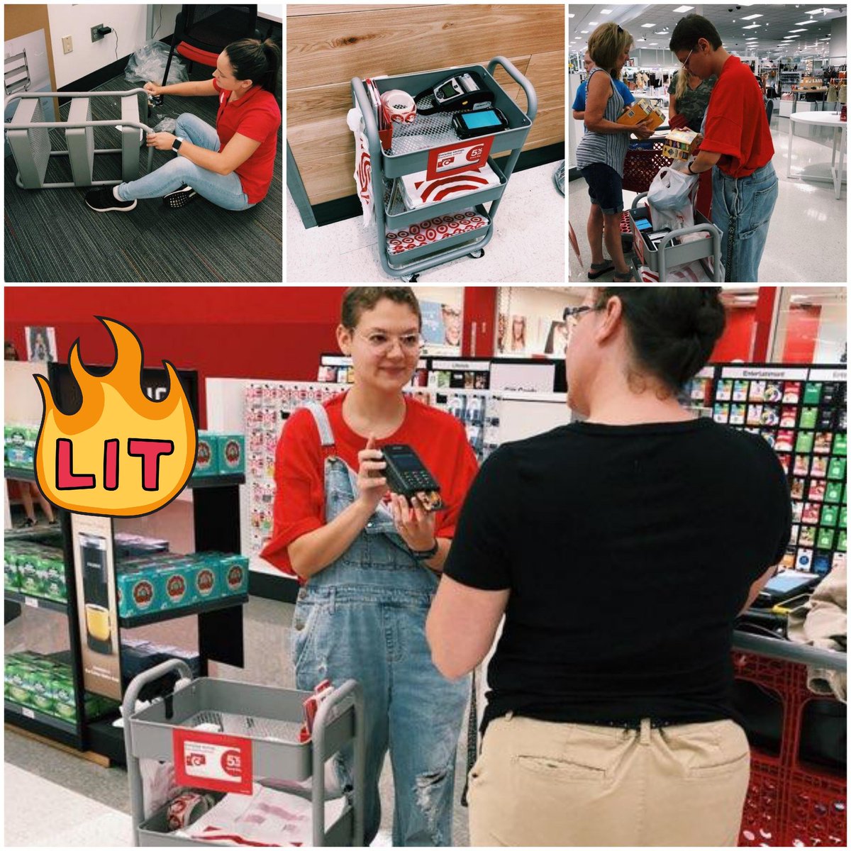 ❤👍 Engaging our guests and flexing our service muscles with our new Mobile Checkout Cart that Mia put together to make our advocates more efficient! 🎯🎯🎯 #techsavvy #TGTInterns2019 #WeAreTarget <a href="/MiaRichker/">Mia Richker</a> @AshleyM4Target <a href="/njc4jc/">Nathan Coleman</a> @SETLMadeline <a href="/Niccoleeeee/">Nicollet</a> <a href="/krembelcakes/">Meghan</a>