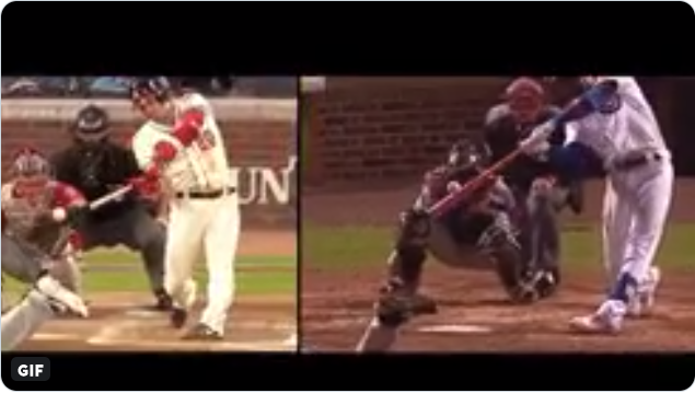 BEST_Perform's tweet photo. @MaxDutto_ The answer was in your first GIF. Donaldson's lead arm is not connected to this shoulder line and thus his spine plane. Bryant's lead arm is more connected. 

(Also realize inferring too much 3D info from 2D images taken at different locations is not ideal). https://t.co/CxIFsiJtmq