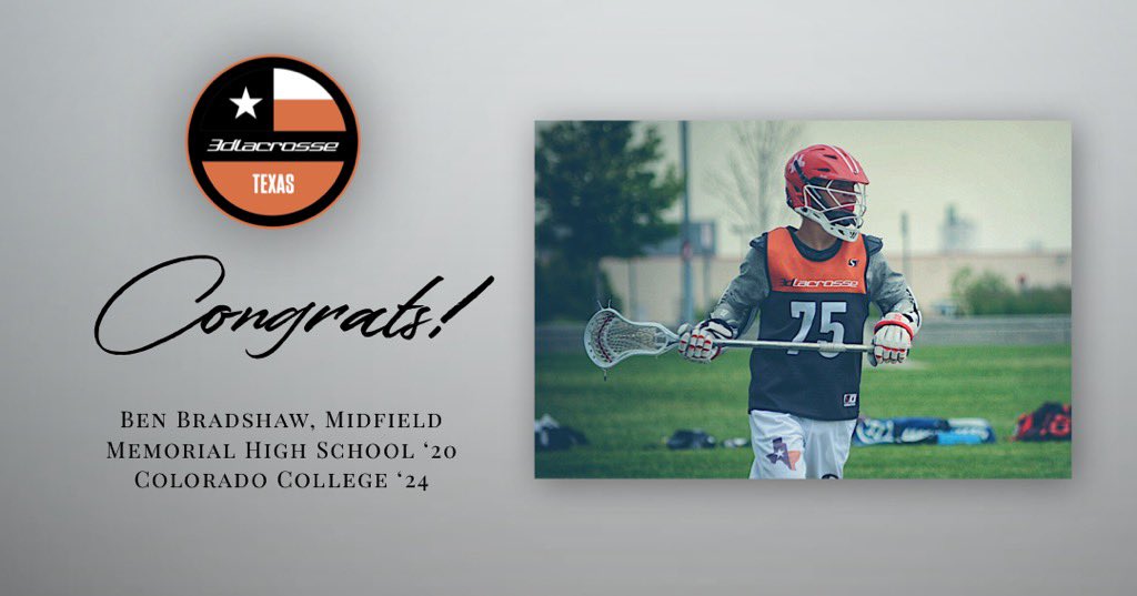 Congratulations to 3d Texas &amp; Memorial High School Midfielder Ben Bradshaw on his commitment to Colorado College! #3dtexas #3don2 #3ddifference #3dfamily #congrats #gotigers🐯 #coloradocollege