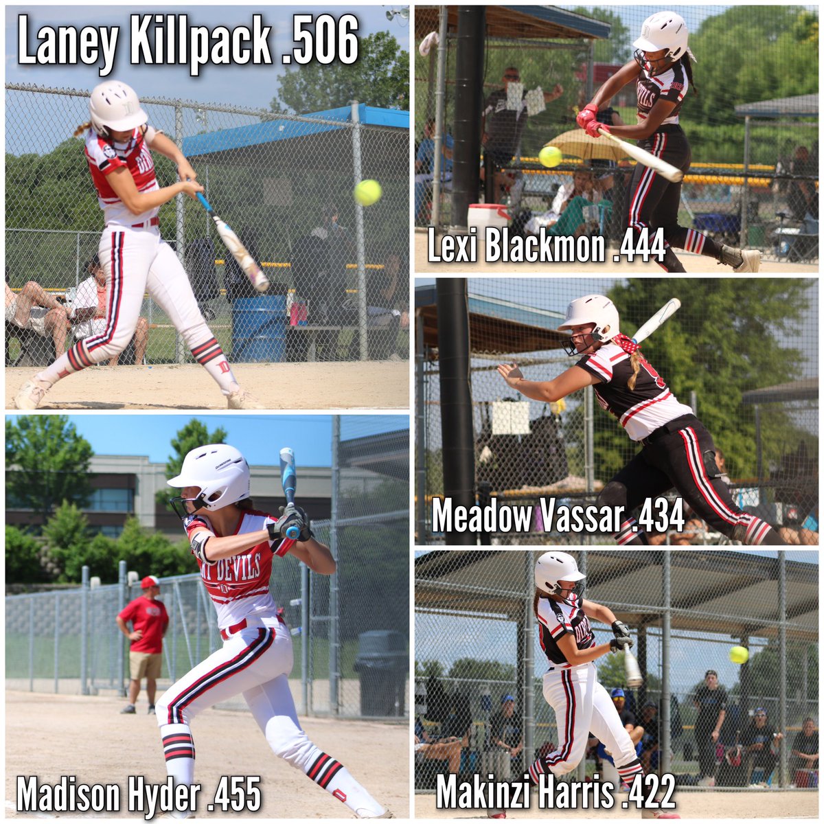 topgun_skim's tweet photo. END OF SEASON LEADERS!
Top 5 Batting Averages.

@KillpackLaney 2021 .506
@madison_hyder 2020 .455
@lexiblackmon31 @UCMJensSoftball .444
@mskye01 @SBUSoftball18 .434
Makinzi Harris 2021 .422 https://t.co/irGM2sul3f