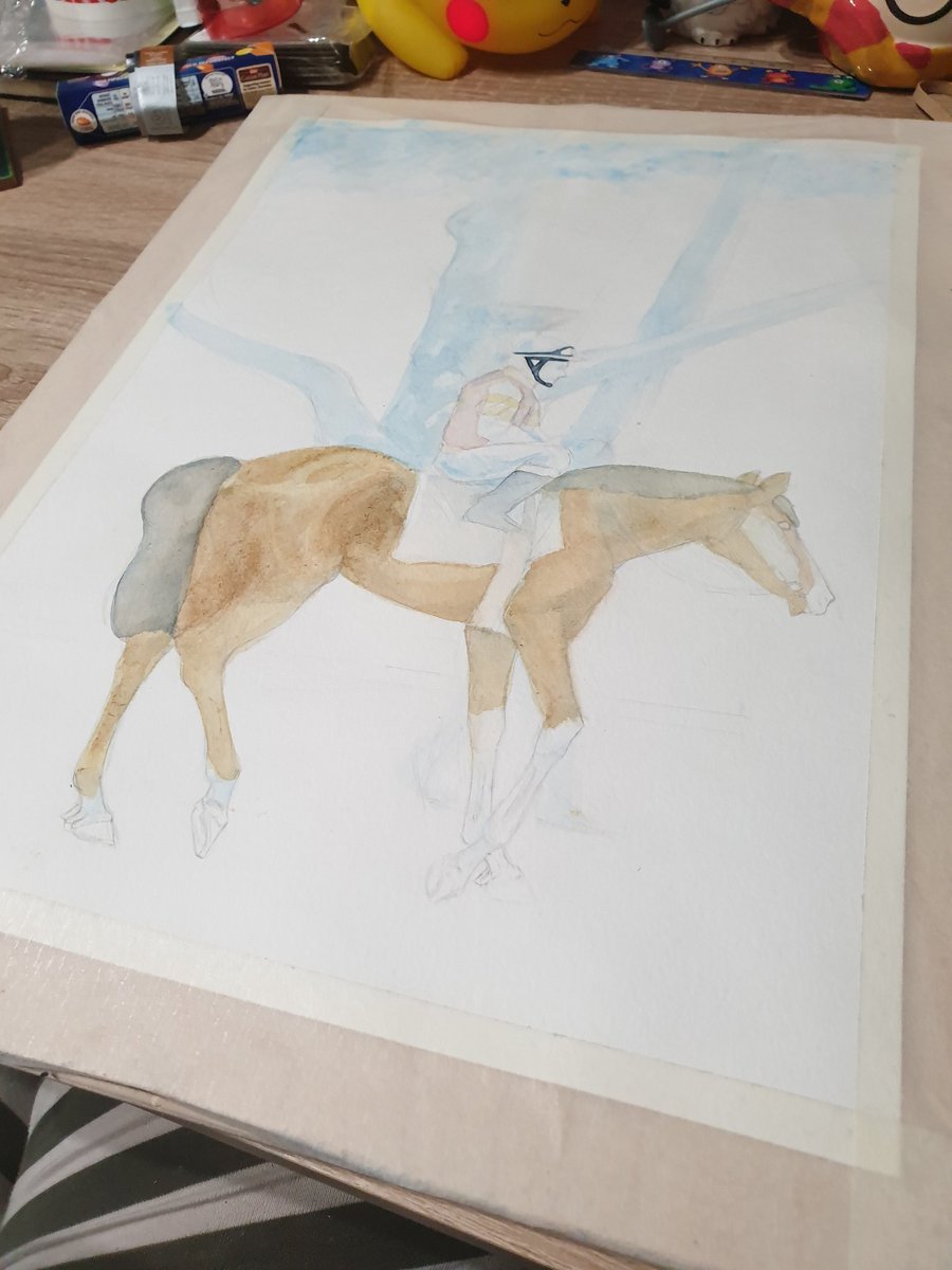 MichaelaElse's tweet image. What have I been doing this summer? I was revisiting Watercolours after a few years away from the medium.

The ease of access to digital took me away from the relaxation of putting pen to paper, so to speak.

A WIP shot from a recent piece.