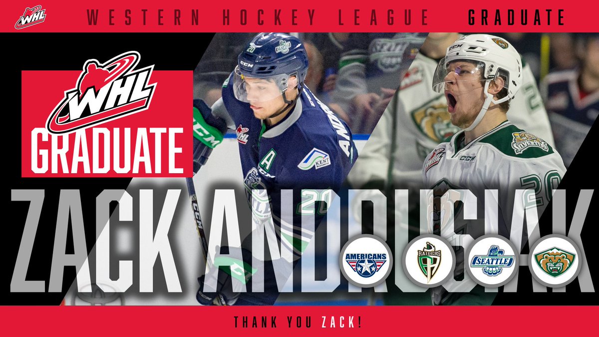 Congrats <a href="/ZackAndrusiak27/">Zack Andrusiak</a> on a fantastic WHL career! Andrusiak played in 235 regular season &amp; playoff games. Best of luck Zack! #WHLAlumni 🏒🎓