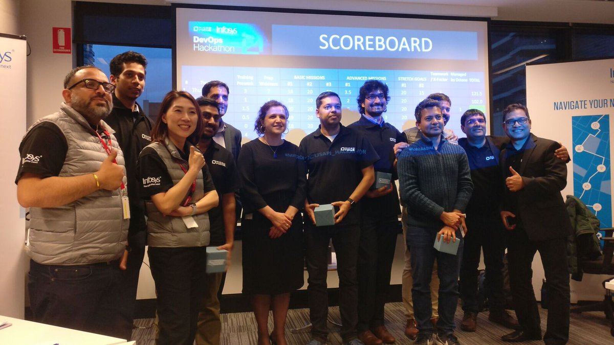 InfosysAusNZ's tweet photo. #Hackathons are a great way to learn in an environment which gives you a license to fail. Last week was a tremendous learning for our people through a #DevOps hackathon we hosted in partnership with #MicroFocus at #Infosys, Melbourne. #ForwardWithInfosys https://t.co/tFKXO2Q9TC