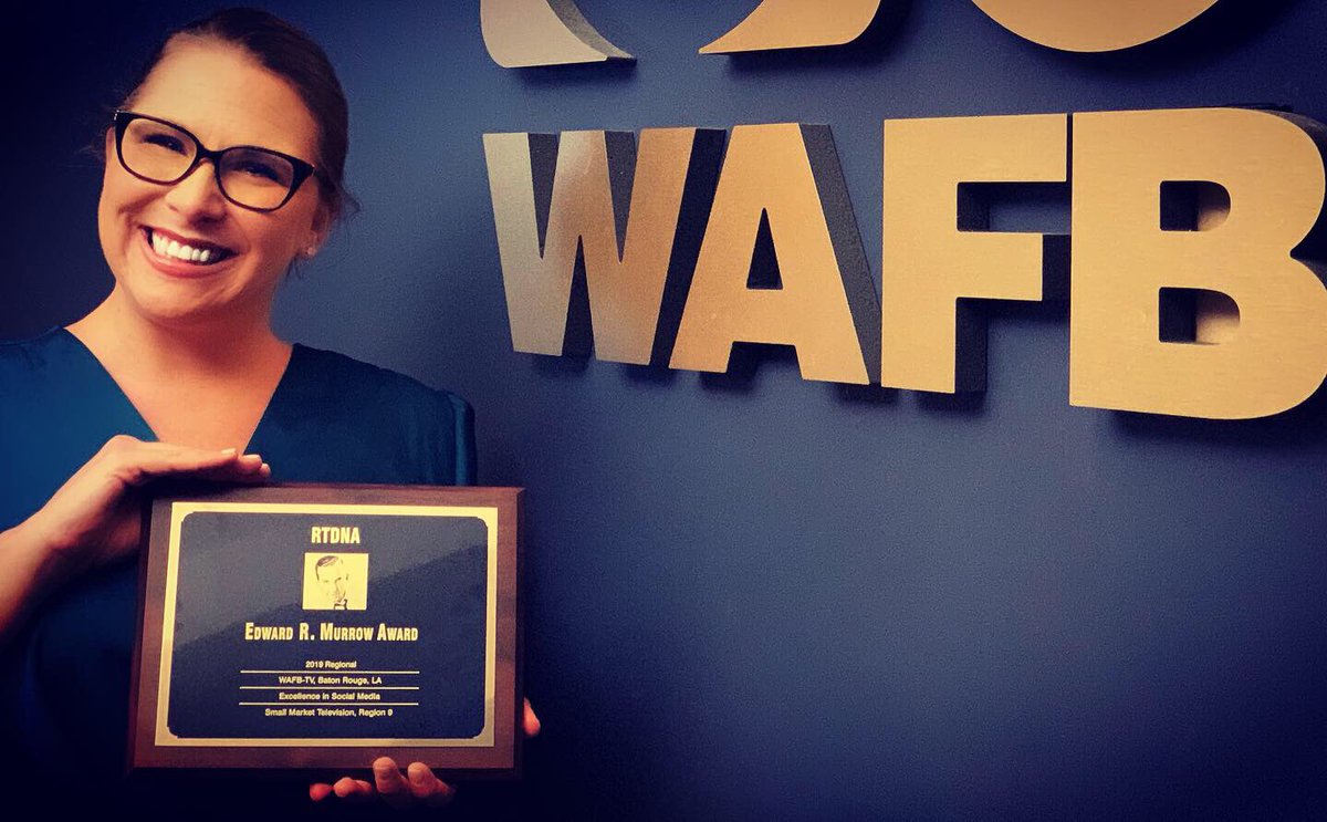 AllisonWAFB's tweet photo. Working on @wafb’s digital Team was a dream! It was so much fun being the digital health reporter and creator/host of our weekly web series #GETFITREDSTICK What a great honor to be recognized for it by the RTNDA with a Regional Edward R. Murrow Award. https://t.co/JGBbrh5zuy
