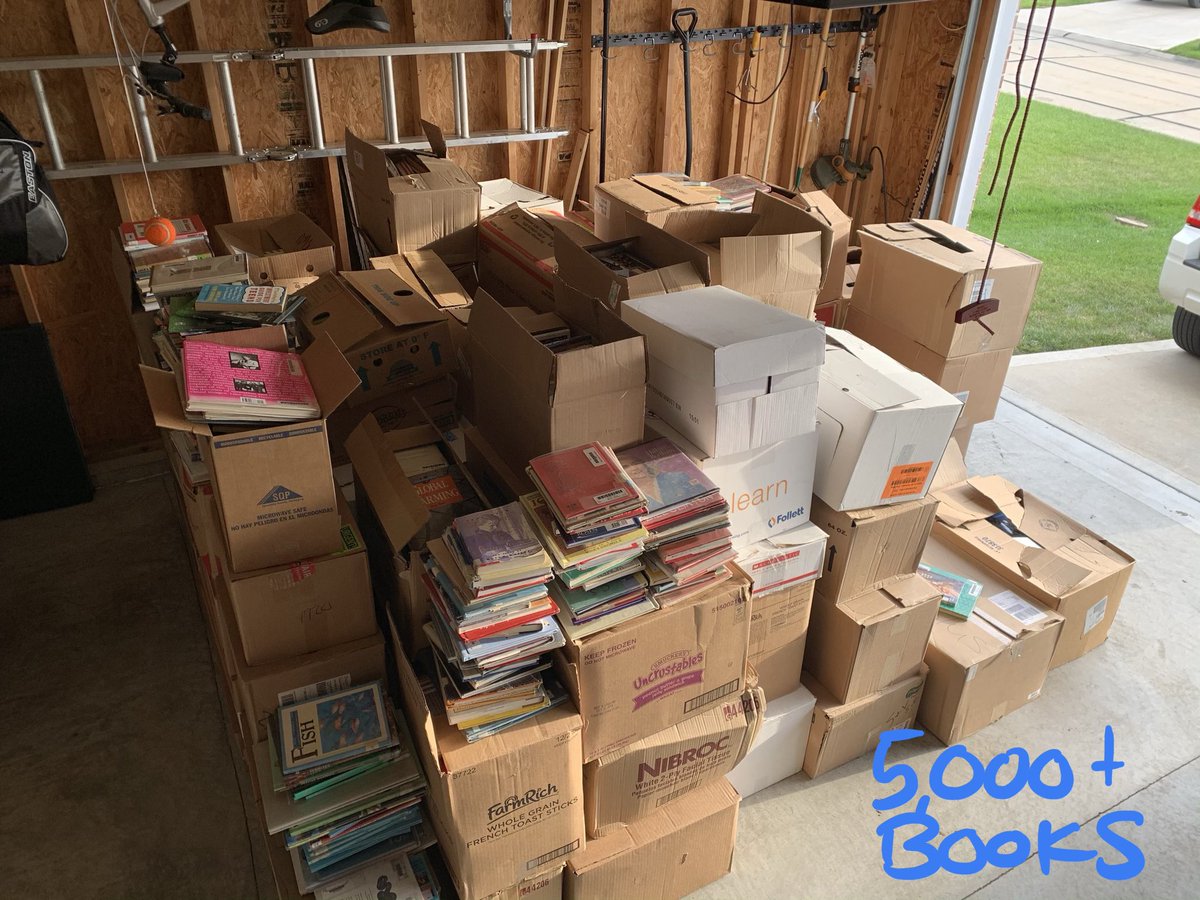 bookflipping's tweet photo. Just finished picked up around 6,000+ books from our school districts today.  Working on changing up our processes for processing them for AMZ and our third party buyer.  #BULKBOOKS #SIDEHUSTLE #FLIPPINGBOOKS https://t.co/daQcoS9TXH