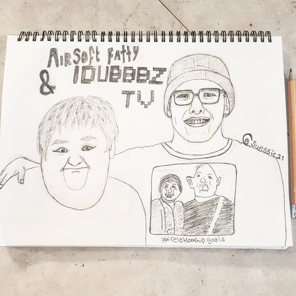 Suessie21's tweet photo. I drew this picture of youtuber's @Airsoftfatty &amp; @Idubbbz from idubbbz' Full Force video. 👏🏻👏🏻✏

#idubbbztv #idubbbzfanart #idubbbz #artist #art #fullforce #drawing https://t.co/plt9xUDYvv
