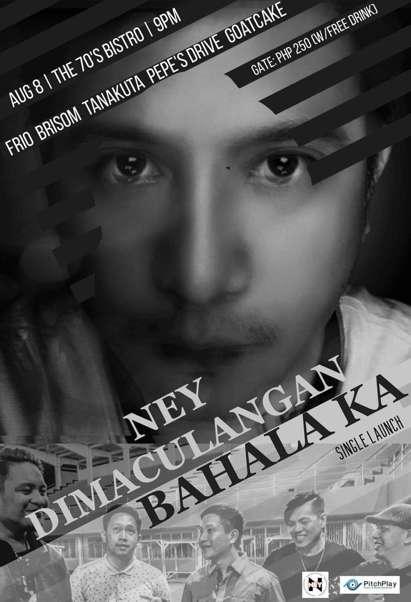 kutoyatienza's tweet photo. See yah! 🙂

August 8 | The 70's Bistro | 9pm

"@Ney Dimaculangan
BAHALA KA"
Single Launch

with:
@MusicFrio
@Brisomph
@tanakutaph
Pepe's Drive
Goatcake

Gate: 250php with free drink

#ney #neydimaculangan #singlelaunch #bahalaka  #frio #brisom #tanakutaph #pepesdrive #goatcake https://t.co/2bGBq7Db14