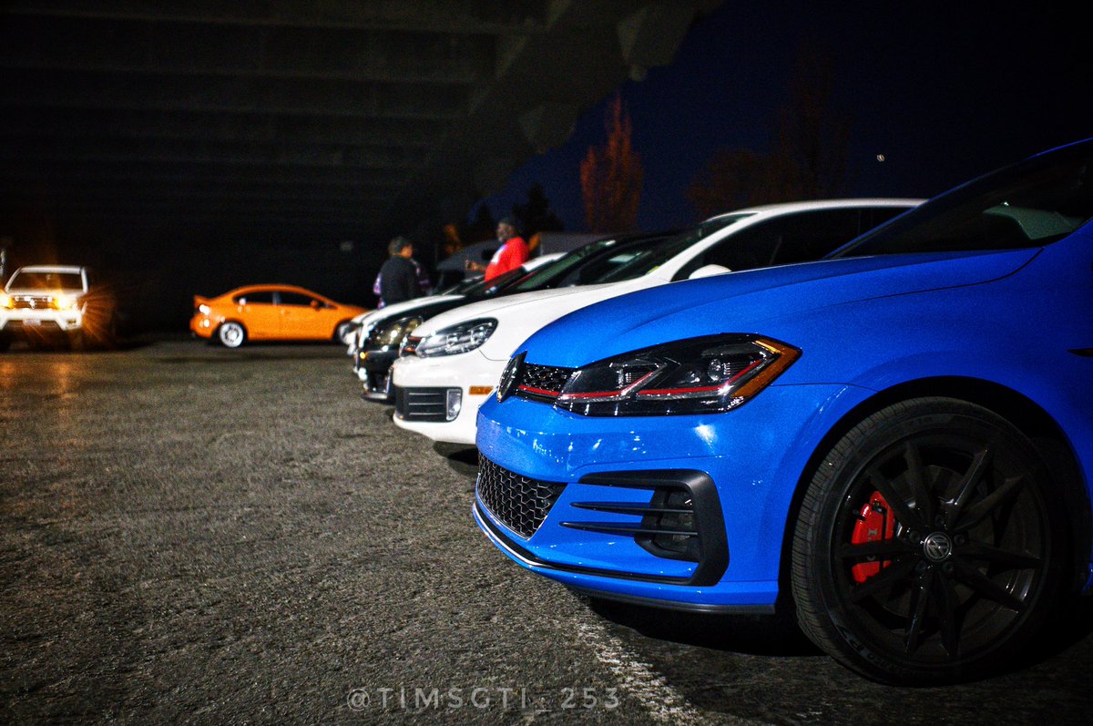 Entire generation of GTI’s at the car meet tonight, had a blast! 
#vdub #volkswagen #vw #gti #golfgti #mk5 #mk6gti #mk7 #carsofinstagram #photography #carphotography #kingzandqueenzcc
