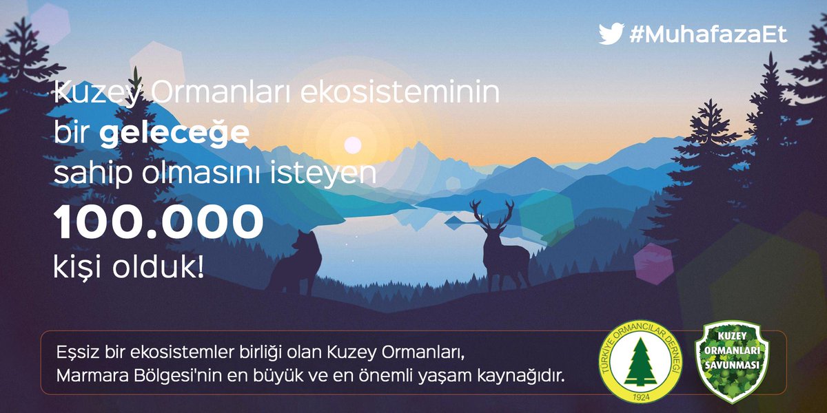 #MuhafazaEt diyen 100 bin kişi olduk.

Trakya, İstanbul ve Anadolu'nun; su ve yaşam kaynağı olan Kuzey Ormanları onca katliama ve yağmaya rağmen hala ayakta!

Kuzey Ormanları'nın Muhafaza Ormanı ilan edilip korunma altına alınması için imzala ve paylaş👉Change.org/KuzeyOrmanlari