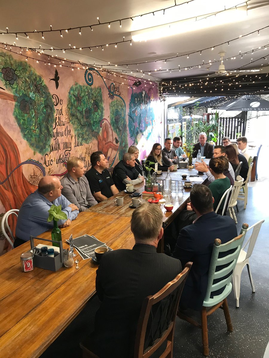 Tanya_IMPACT's tweet photo. @IML_ANZ #Bundaberg #leaders met for their monthly catch up at Oodies.  The discussion focused on the @IML_ANZ TELtalk scheduled for 15 Oct, &amp; talent attraction to #regional areas. @benartup from @bundabergrc shared Council's talent attraction strategies for the local area https://t.co/DhLf32LEC5