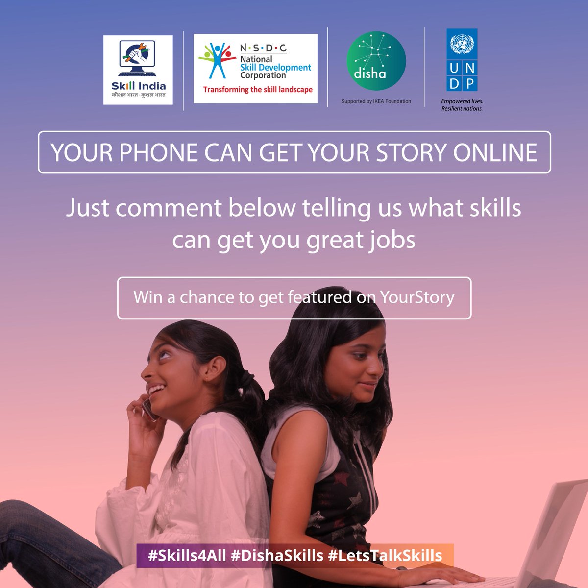 Which skills can help you climb the career ladder? Tell us in the comments below. Use the hashtag #LetsTalkSkills. We’ll feature a video byte from winners on YourStory. Last date for the contest is August 31.

T&amp;C* bit.ly/30IDdN6

#Skills4All #DishaSkills