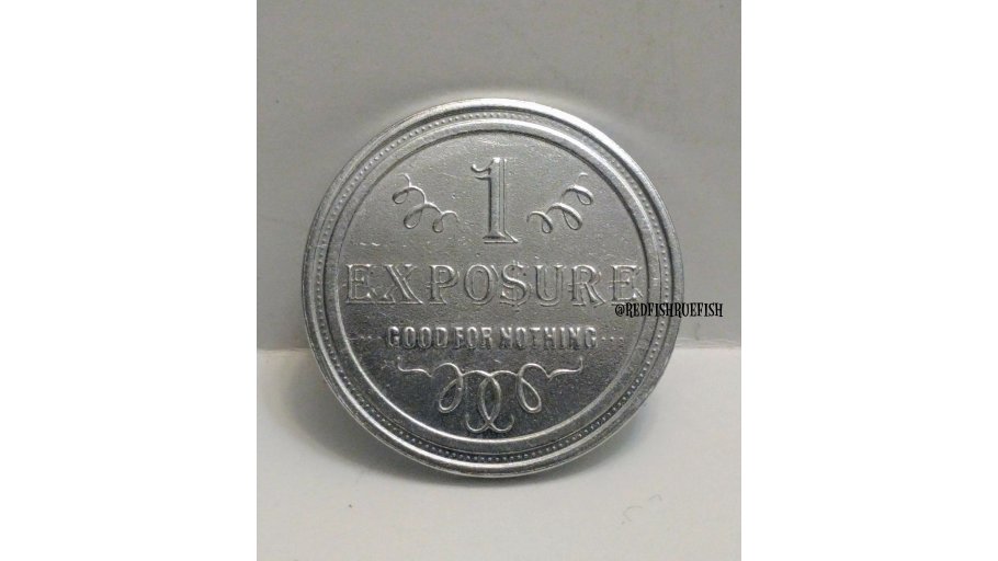 RedFishRueFish's tweet photo. Pay your favorite creative professional with this novelty coin plus actual currency.  Because exposure does not actually pay the bills. https://t.co/ZWdpkt9M72 #exposurecoin #forexposure #noveltycoin https://t.co/K80edzDfMA