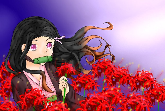 noaさんがTwitterに投稿した竈門禰豆子(鬼滅の刃)のイラスト。
