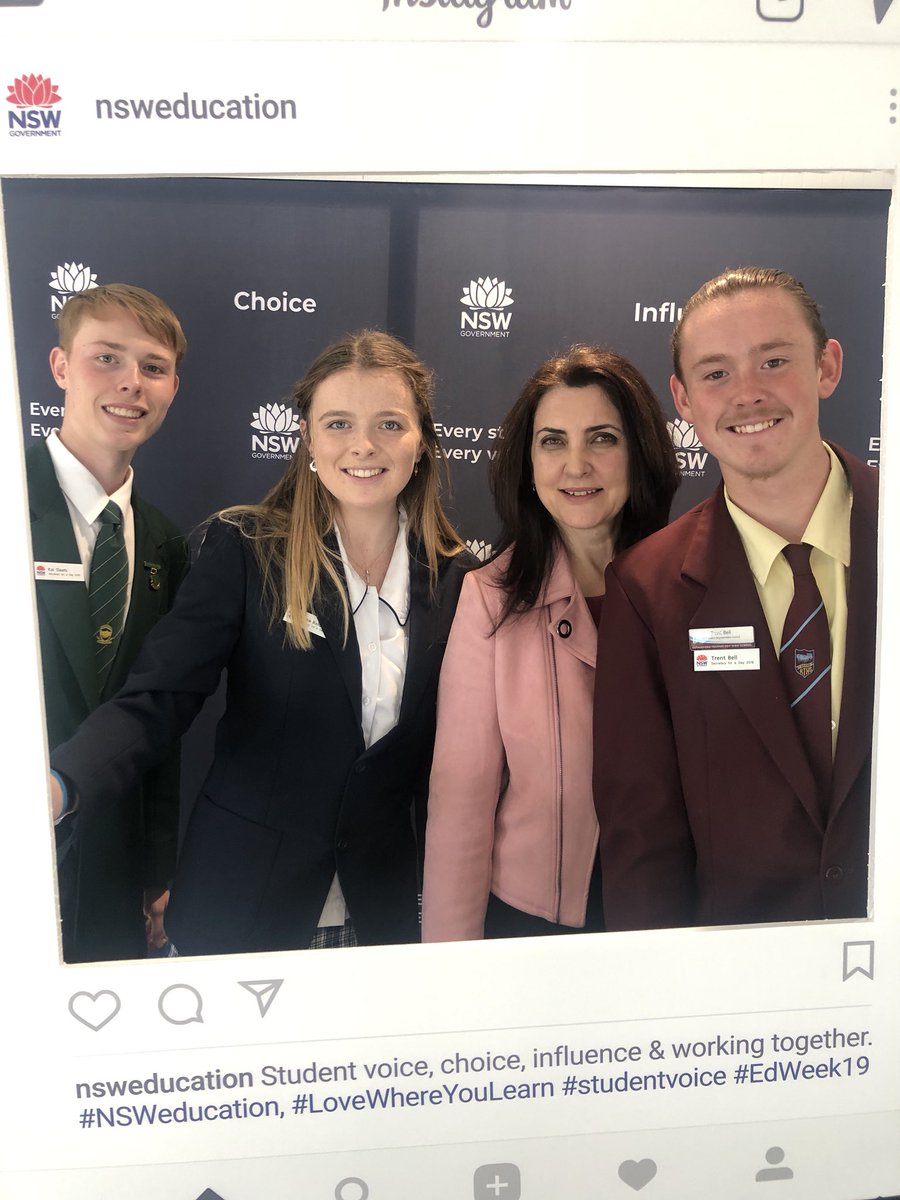 MSiokos's tweet photo. An inspiring morning at Secretary for a Day with insightful student leaders from across NSW. Powerful &amp; important discussions about building respectful relationships- Breaking the Silence Schools program @NSWEducation @RegionalSouthOD @WhiteRibbonAust @SJPHS #EdWeek19 #DFAD https://t.co/skl45tWIF9