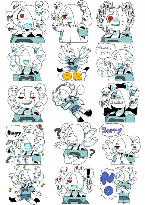 ペオネちゃんのラインスタンプ制作中 