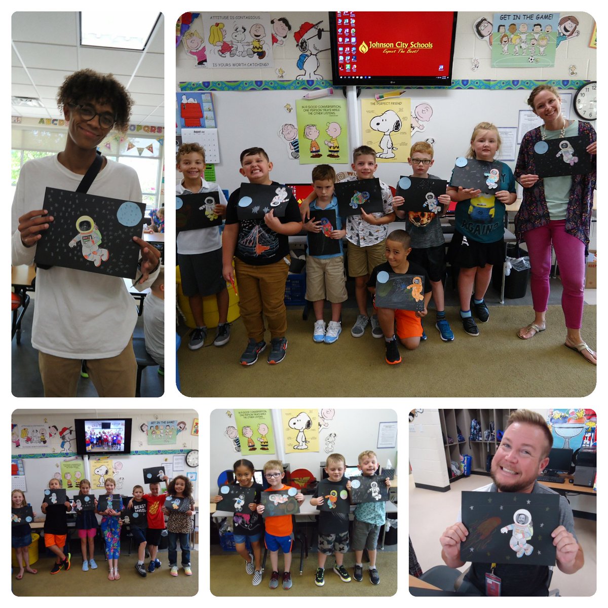fmteducare's tweet photo. First Day of 2019-20 Educare! We celebrated the 1st Day of School, the Apollo 11 50th Anniversary & played ๐๐๐#WeColoredStarsForAGroupArtProject #AstronautCraft #AstronautObstacleCourse #WePlayedGuessTheTeachersPlaylist #OneSmallStepForMan #OneGiantLeapForEducare #WeHadCake ๐ฐ https://t.co/8Dhef4MGeQ