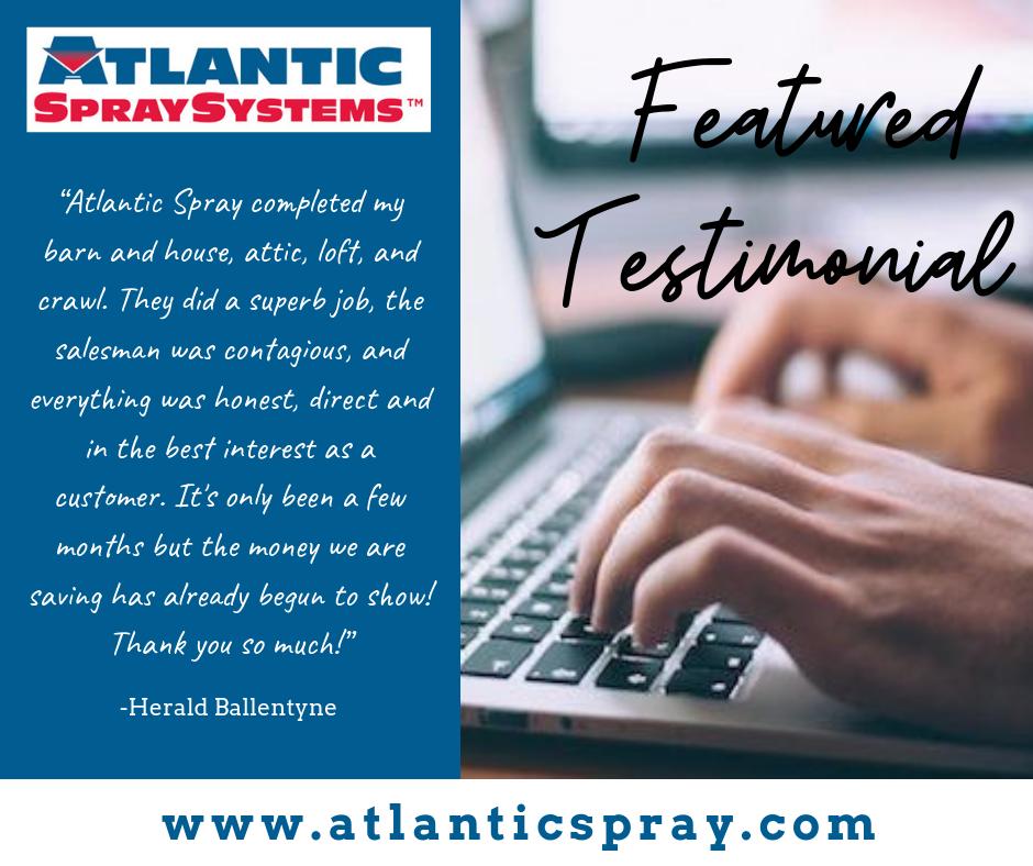 SprayAtlantic's tweet image. Our Testimonials are a reflection of our business and how we treat our clients. #testimonial #atlanticspray #spraysystem #sprayfoam

atlanticspray.com