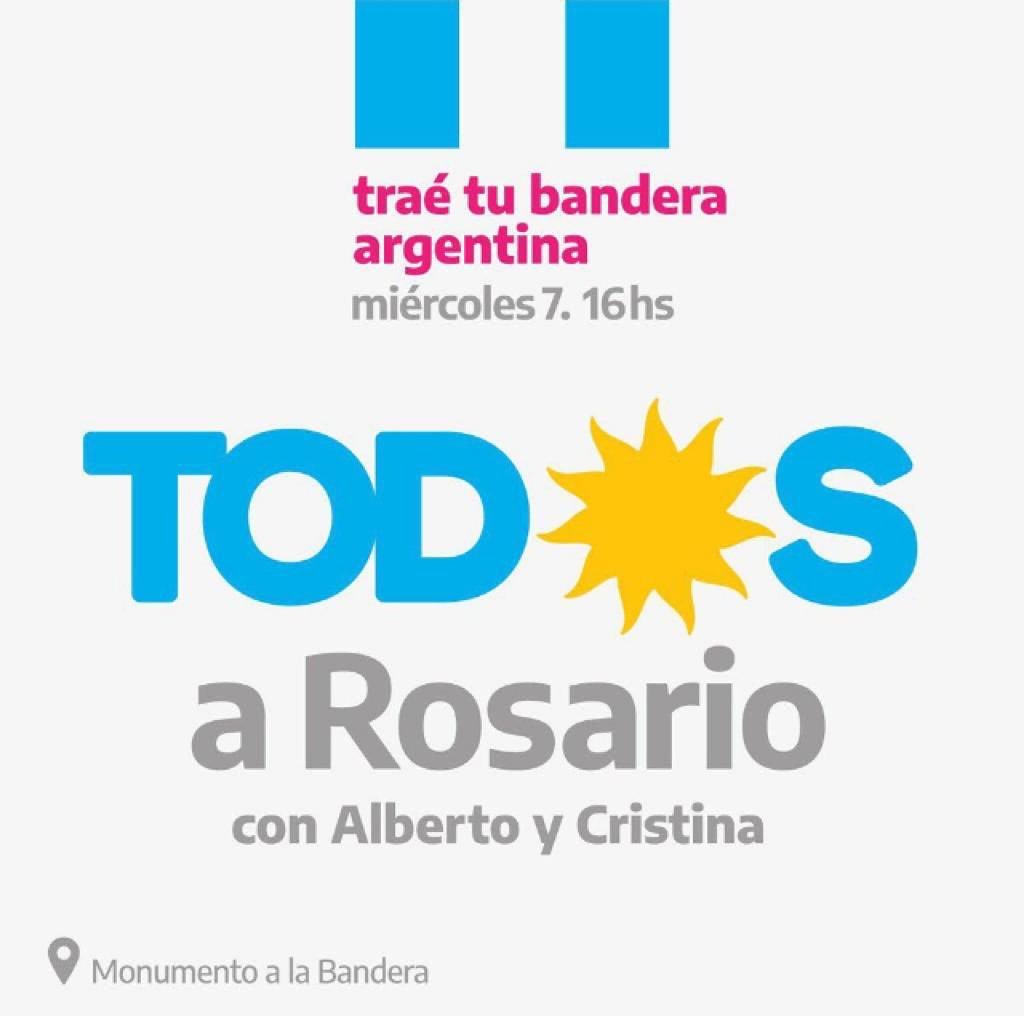 UCSanMartin's tweet photo. Este miércoles vamos #TodosARosario a acompañar a Alberto y a Cristina. Porque el país lo sacamos adelante entre todos y todas.
Llevá tu bandera Argentina 🇦🇷
#YoVotoAlbertoPresidente
#CristinaVice ✌️#AxelGobernador
#VeronicaVice
#KatopodisIntendente
Tod☀️S #FernandezFernandez https://t.co/XcZL1ePEwI
