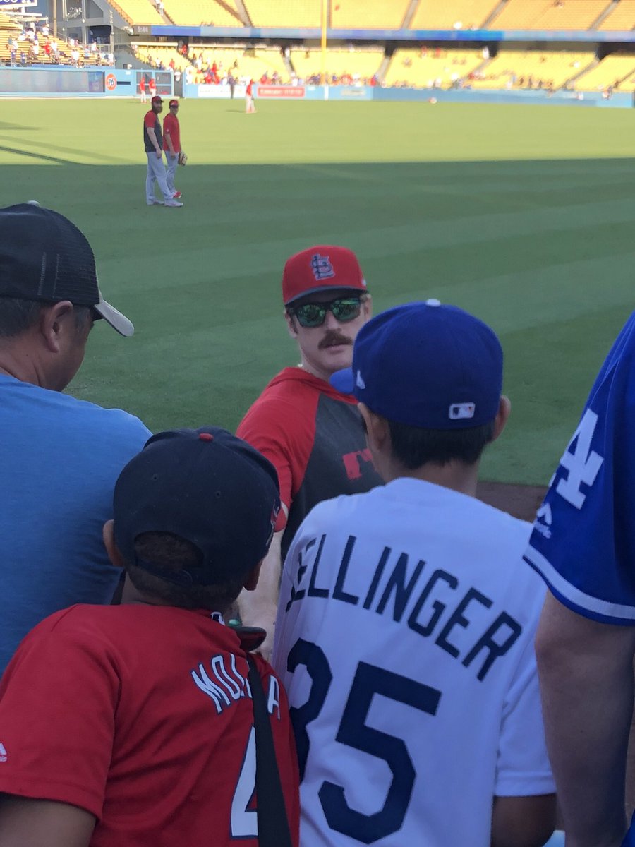 mamaTwoodman's tweet photo. Our most favorite week of the year! These 2 are pumped! Mikolas parted the big blue sea to get them a ball. And the trainer tossed one to them too!! #cardinalweek @ChoppersElite https://t.co/Qd6QF64yz9