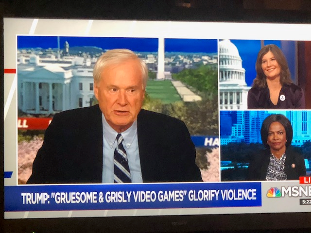 rstraussca's tweet photo. The awesome @straussmedia team booked @BradyCenter  President, Kris Brown, on @hardball on @MSNBC live tonight on the topic of gun violence prevention. It was a great conversation and a great interview for an awesome cause! Thank you, Chris Matthews and Kris Brown! https://t.co/4XkpCzPkRX